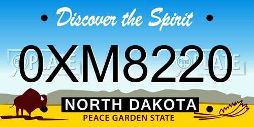 0XM8220 North Dakota License Plate