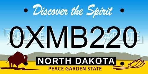 0XMB220 North Dakota License Plate