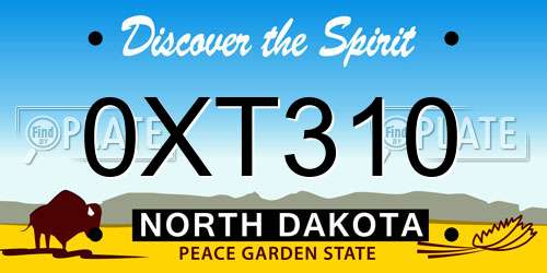 0XT310 North Dakota License Plate