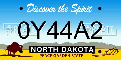 0Y44A2 North Dakota License Plate