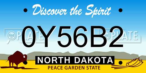 0Y56B2 North Dakota License Plate