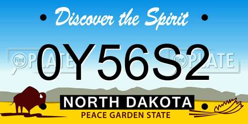 0Y56S2 North Dakota License Plate
