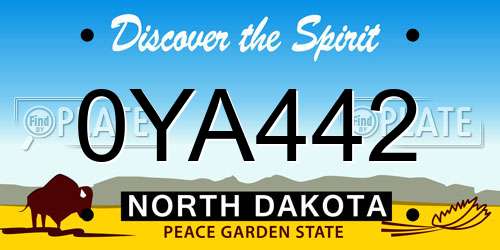 0YA442 North Dakota License Plate