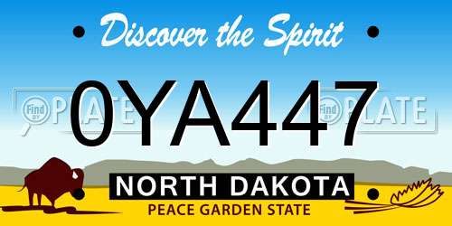 0YA447 North Dakota License Plate