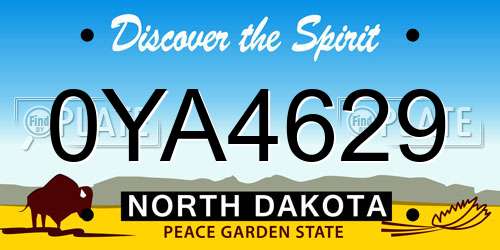 0YA4629 North Dakota License Plate