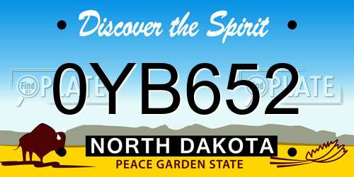 0YB652 North Dakota License Plate