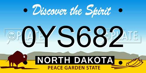 0YS682 North Dakota License Plate