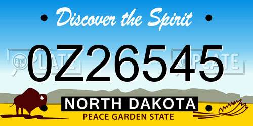0Z26545 North Dakota License Plate