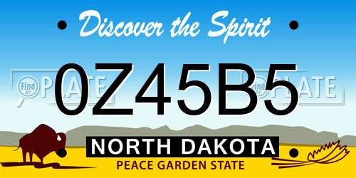 0Z45B5 North Dakota License Plate