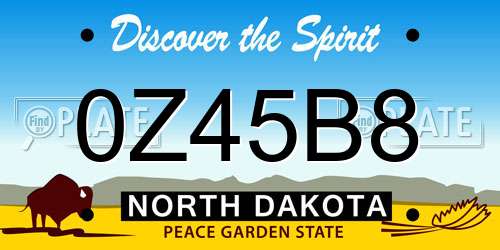 0Z45B8 North Dakota License Plate