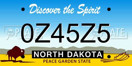 0Z45Z5 North Dakota License Plate