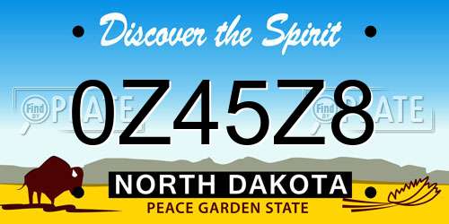 0Z45Z8 North Dakota License Plate