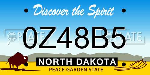 0Z48B5 North Dakota License Plate
