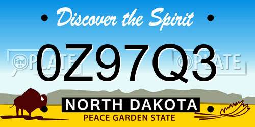 0Z97Q3 North Dakota License Plate