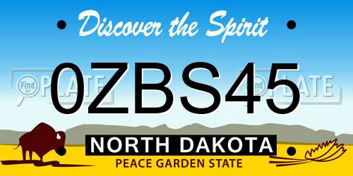 0ZBS45 North Dakota License Plate