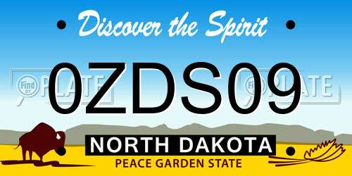 0ZDS09 North Dakota License Plate