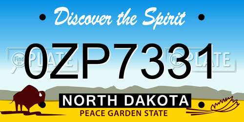 0ZP7331 North Dakota License Plate