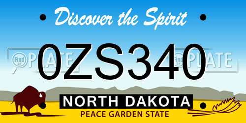 0ZS340 North Dakota License Plate