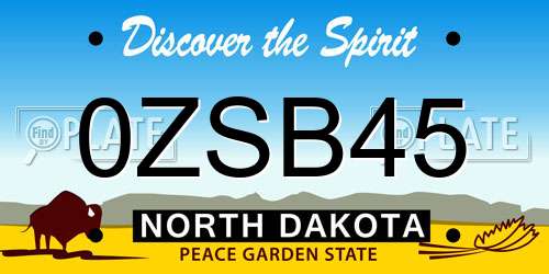 0ZSB45 North Dakota License Plate