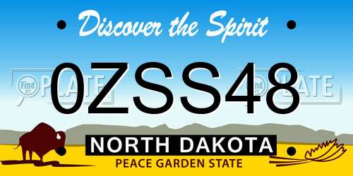 0ZSS48 North Dakota License Plate
