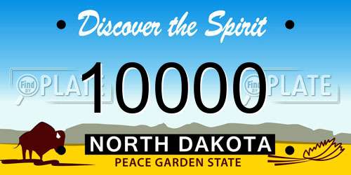10000 North Dakota License Plate