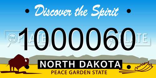 1000060 North Dakota License Plate