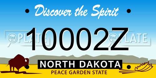 10002Z North Dakota License Plate