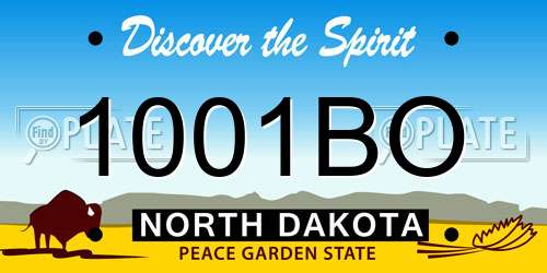 1001BO North Dakota License Plate