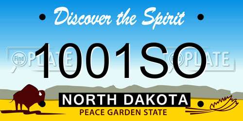 1001SO North Dakota License Plate