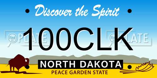 100CLK North Dakota License Plate