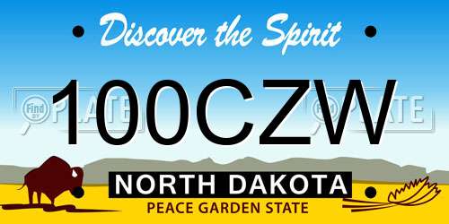 100CZW North Dakota License Plate