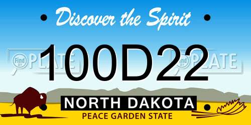 100D22 North Dakota License Plate