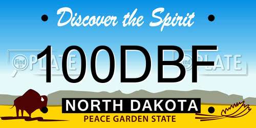 100DBF North Dakota License Plate