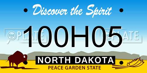 100H05 North Dakota License Plate