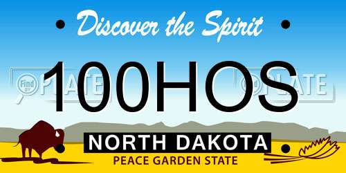 100HOS North Dakota License Plate