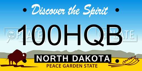 100HQB North Dakota License Plate