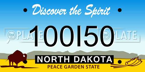 100I50 North Dakota License Plate