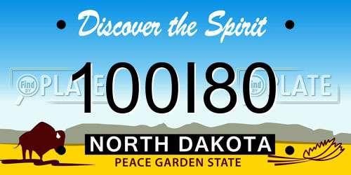 100I80 North Dakota License Plate