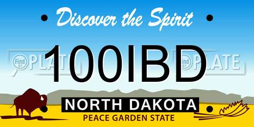 100IBD North Dakota License Plate