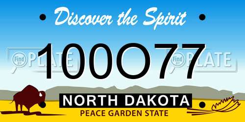 100O77 North Dakota License Plate