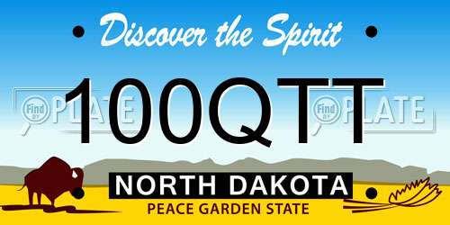 100QTT North Dakota License Plate
