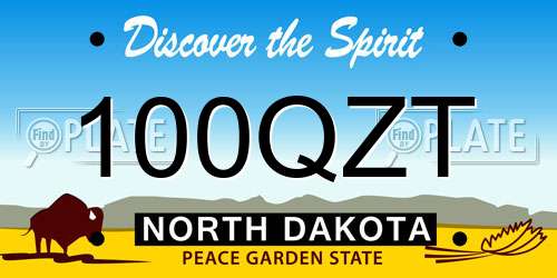 100QZT North Dakota License Plate