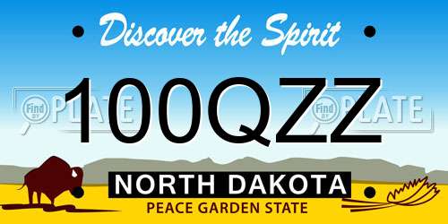 100QZZ North Dakota License Plate