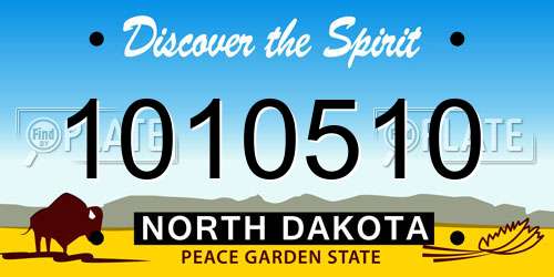 1010510 North Dakota License Plate
