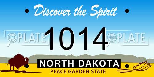 1014 North Dakota License Plate