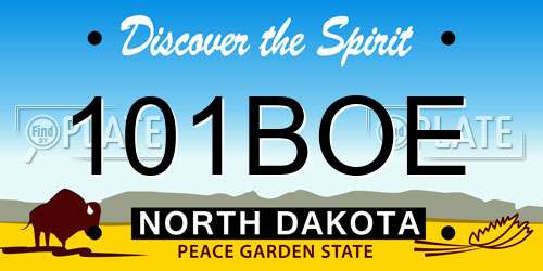 101BOE North Dakota License Plate