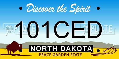101CED North Dakota License Plate