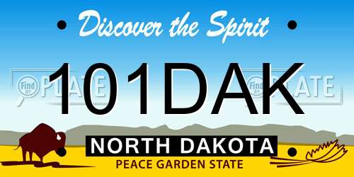 101DAK North Dakota License Plate