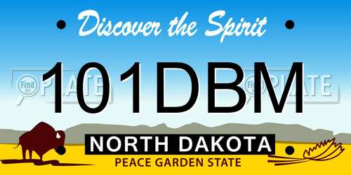 101DBM North Dakota License Plate
