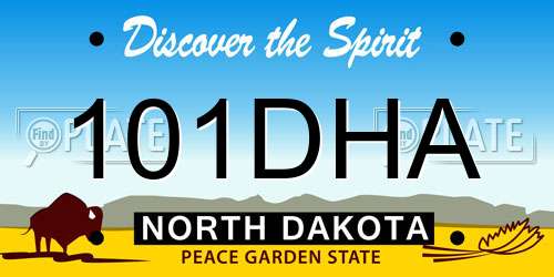 101DHA North Dakota License Plate